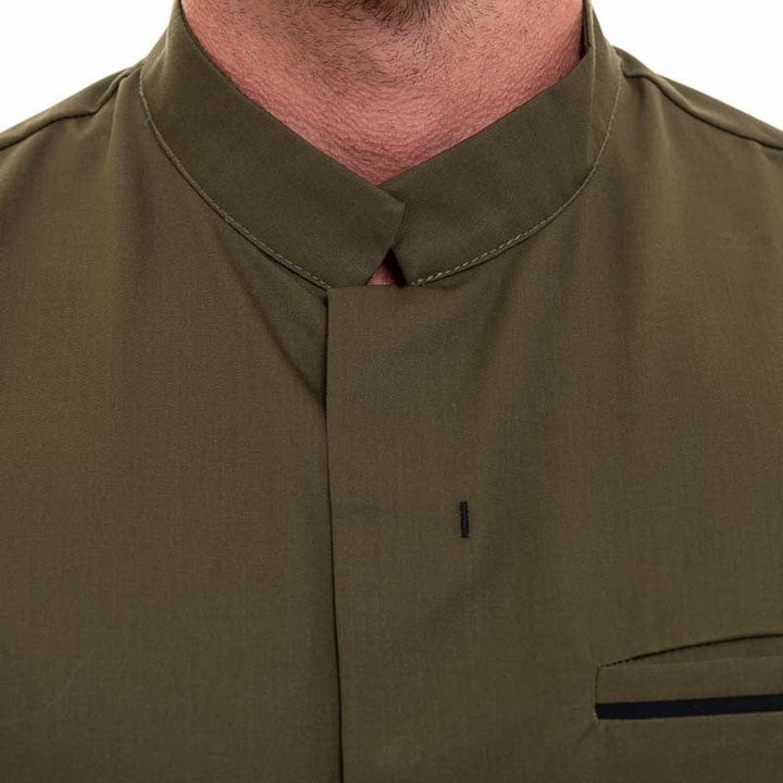 DUNES Olive/Black Short Sleeve Kitchen Coat - ROBUR -  by Robur | MANELLI``