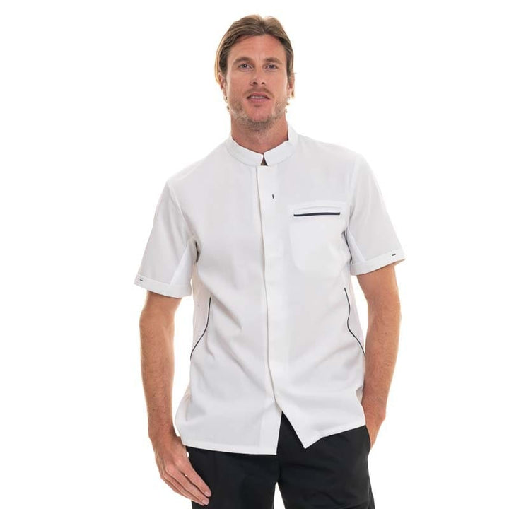 DUNES Short Sleeve White Ocean Kitchen Coat - ROBUR -  by Robur | MANELLI``