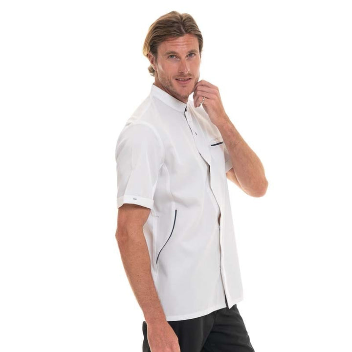 DUNES Short Sleeve White Ocean Kitchen Coat - ROBUR -  by Robur | MANELLI``