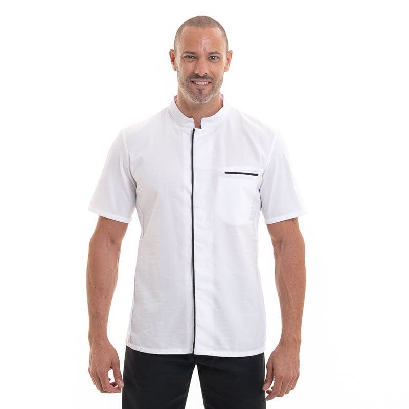 EKOL Men's White Long Sleeve Kitchen Coat - ROBUR -  by Robur | MANELLI``