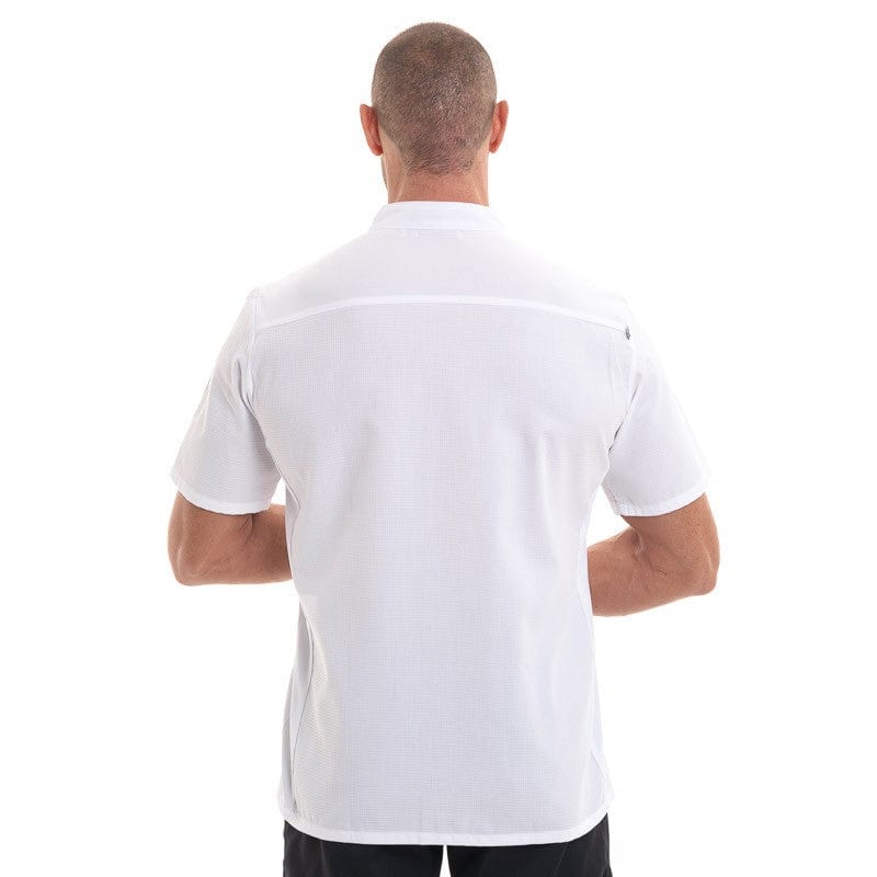 EKOL Men's White Short Sleeve Kitchen Coat - ROBUR -  by Robur | MANELLI``