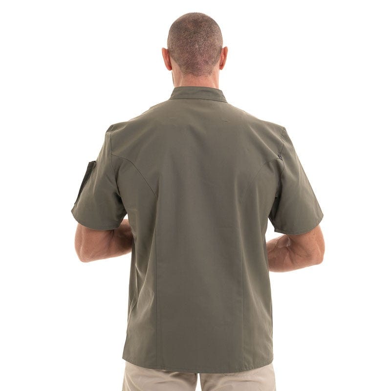 Khaki Short Sleeve Chef's Coat Nero - ROBUR -  by Robur | MANELLI``