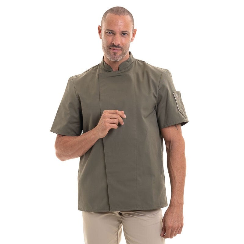 Khaki Short Sleeve Chef's Coat Nero - ROBUR -  by Robur | MANELLI``