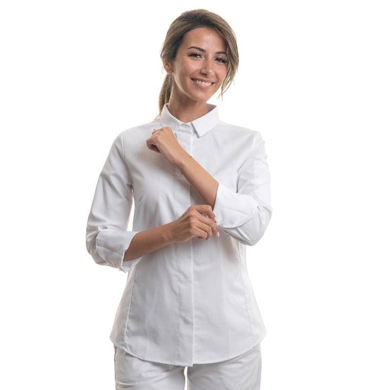 Long Sleeve White Kitchen Coat Flores - ROBUR -  by Robur | MANELLI``