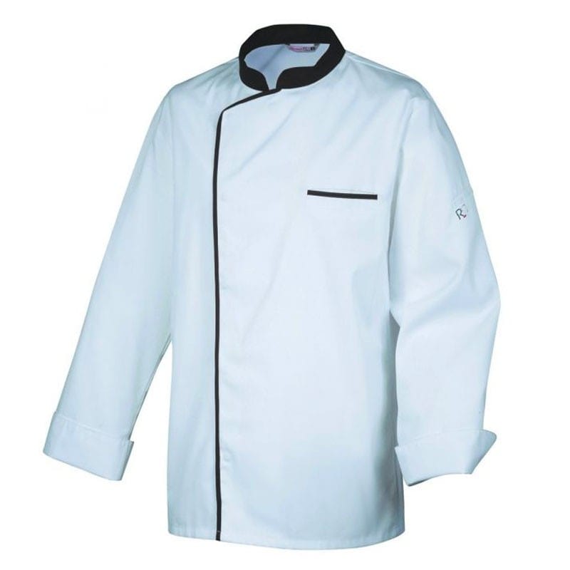 Long Sleeve White/Mocha Kitchen Coat - ENERGY - ROBUR -  by Robur | MANELLI``