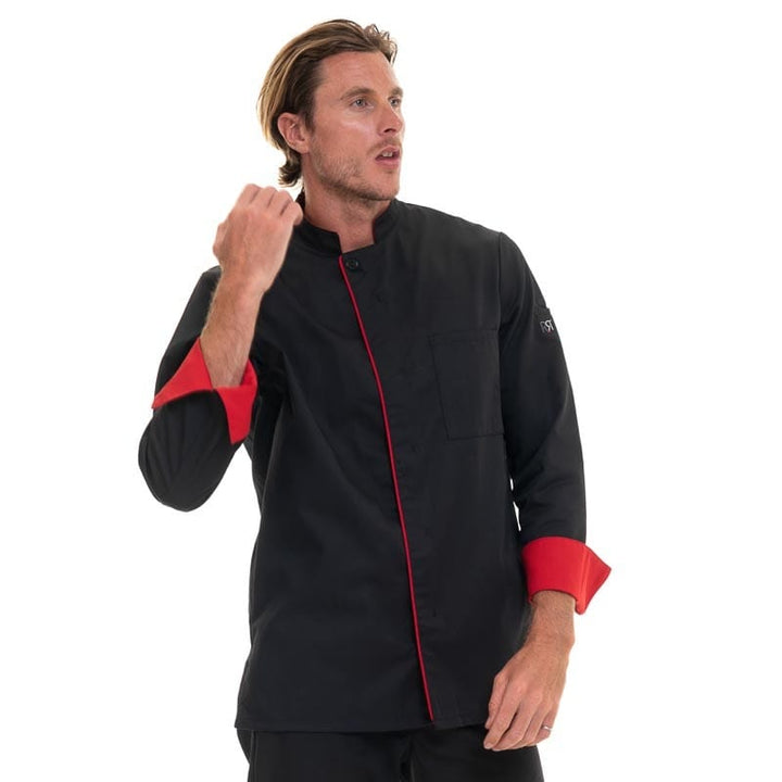 Men's Black Long Sleeve Chef's Coat Boko - ROBUR -  by Robur | MANELLI``