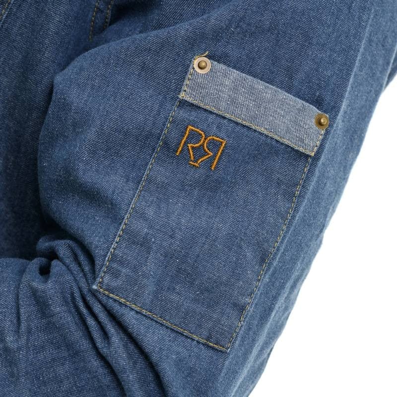 Men's Washed Denim Long Sleeve Kitchen Coat Harper - ROBUR -  by Robur | MANELLI``