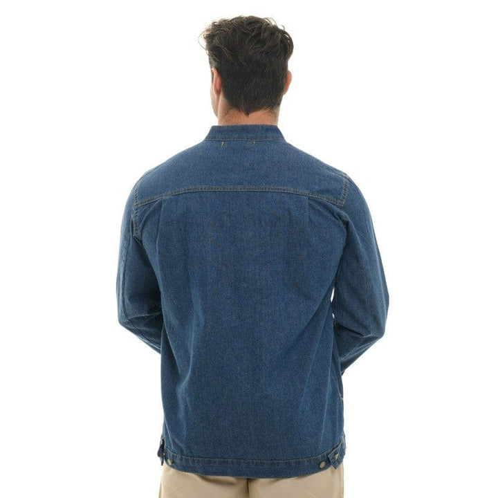 Men's Washed Denim Long Sleeve Kitchen Coat Harper - ROBUR -  by Robur | MANELLI``