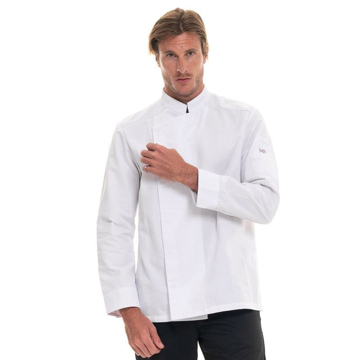 Men's White Long Sleeve Kitchen Coat Aspin - ROBUR -  by Robur | MANELLI``