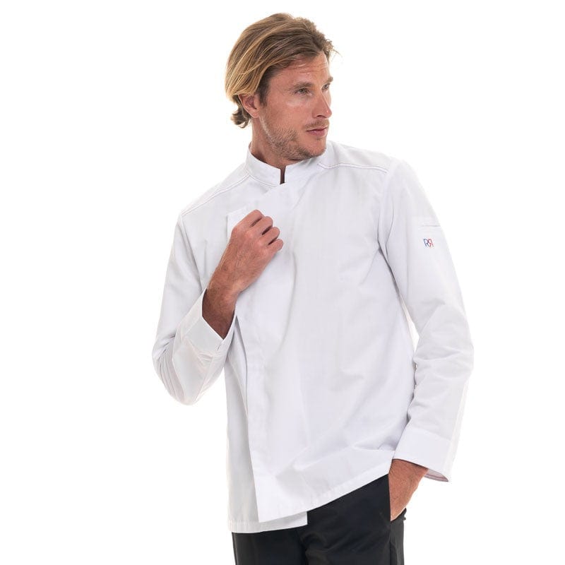 Men's White Long Sleeve Kitchen Coat Aspin - ROBUR -  by Robur | MANELLI``