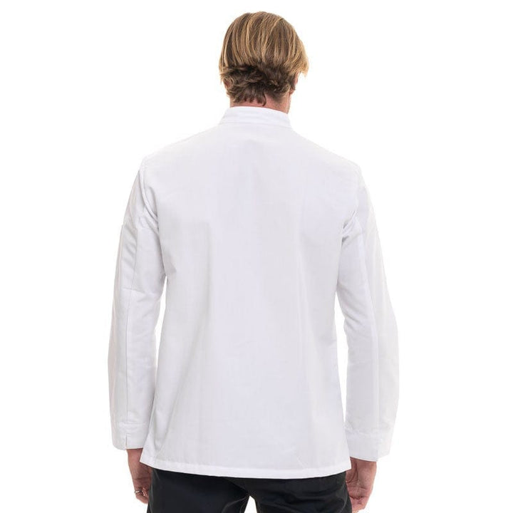 Men's White Long Sleeve Kitchen Coat Aspin - ROBUR -  by Robur | MANELLI``