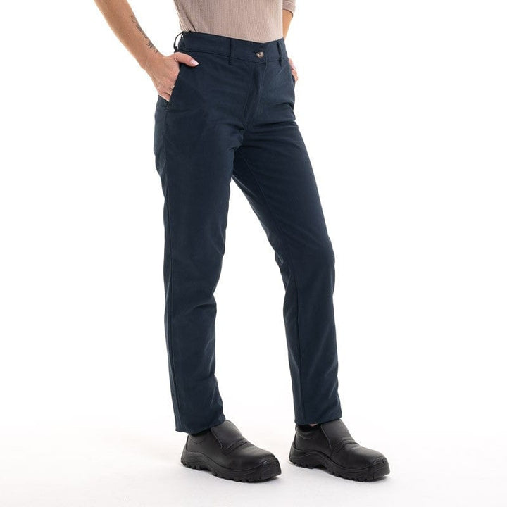 Navy Peach Skin Chinos for Women Cotton Stretch Chiara - ROBUR -  by Robur | MANELLI``