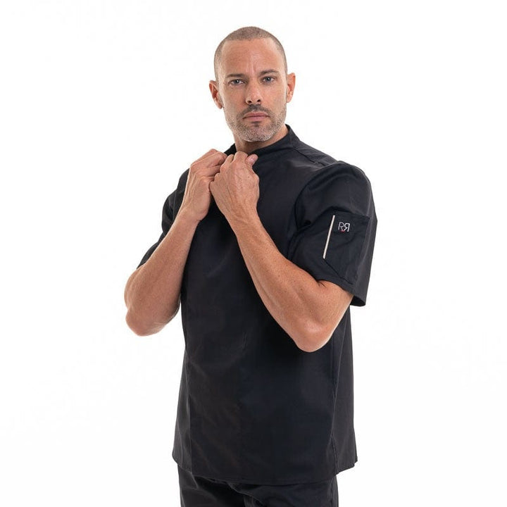 Nero Black Short Sleeve Chef Coat - ROBUR -  by Robur | MANELLI``