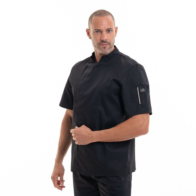 Nero Black Short Sleeve Chef Coat - ROBUR -  by Robur | MANELLI``