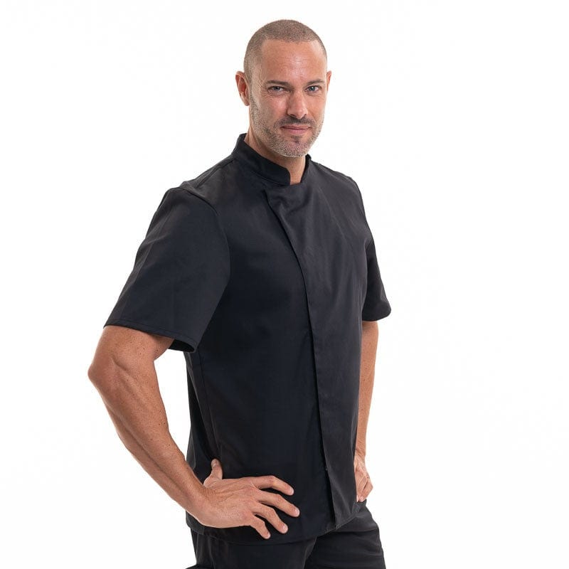 Nero Black Short Sleeve Chef Coat - ROBUR -  by Robur | MANELLI``