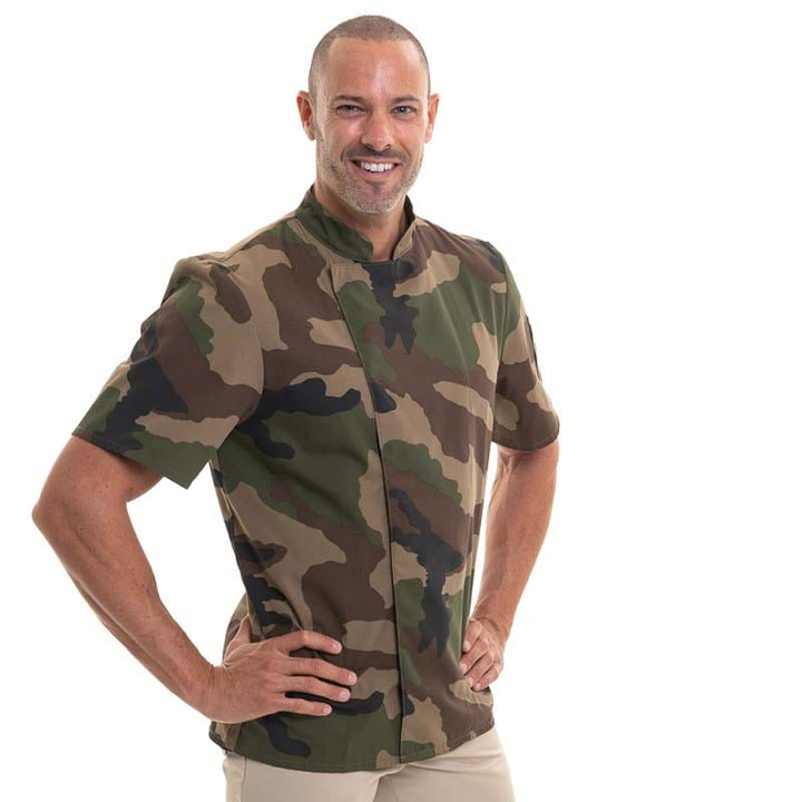 Nero Camouflage Short Sleeve Chef Coat - ROBUR -  by Robur | MANELLI``