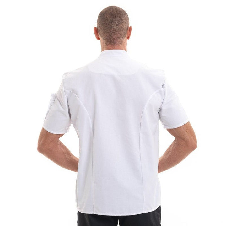 NERO Kitchen Coat Short Sleeves White Beige Facing - ROBUR -  by Robur | MANELLI``