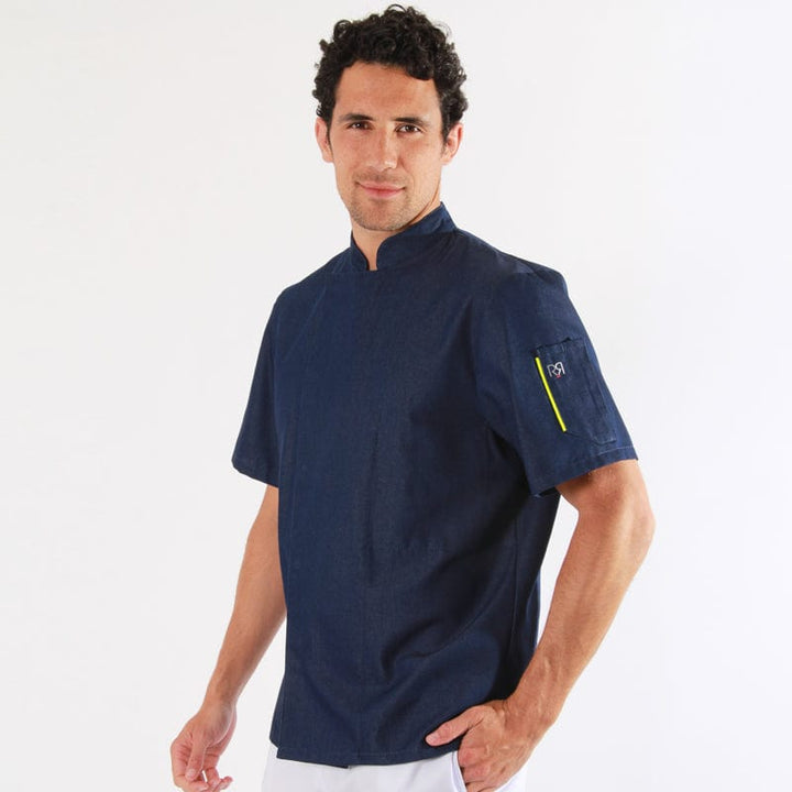 Nero Short Sleeve Denim Chef Coat - ROBUR -  by Robur | MANELLI``