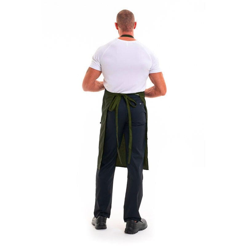 Dax Olive Unisex Kitchen Apron - ROBUR -  by Robur | MANELLI | Back
