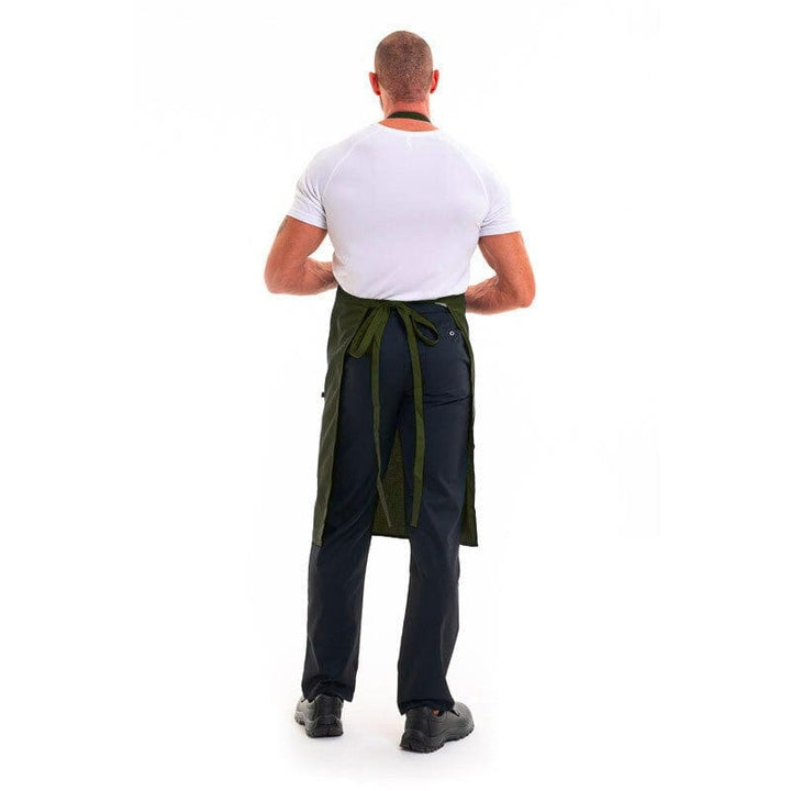 Dax Olive Unisex Kitchen Apron - ROBUR -  by Robur | MANELLI | Back