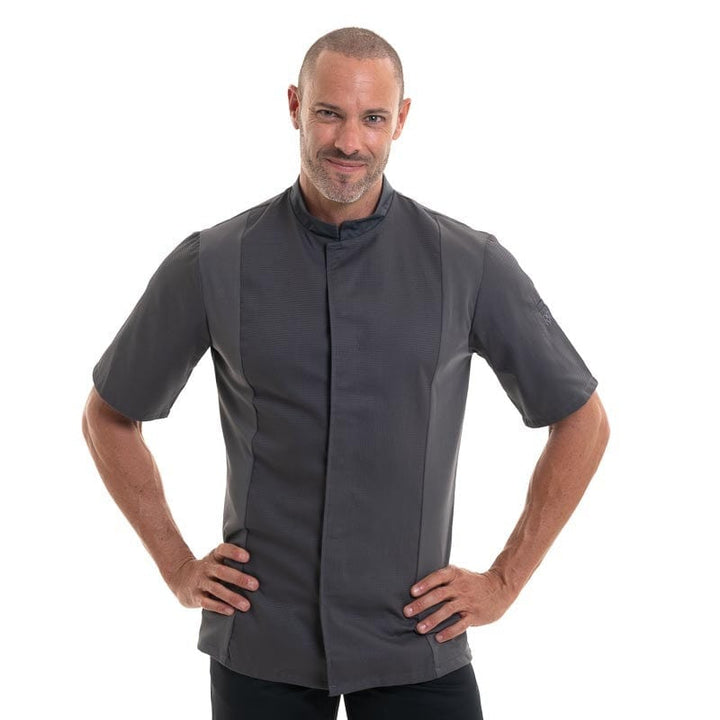 Short Sleeve Gray Kitchen Coat Siaka - ROBUR -  by Robur | MANELLI``