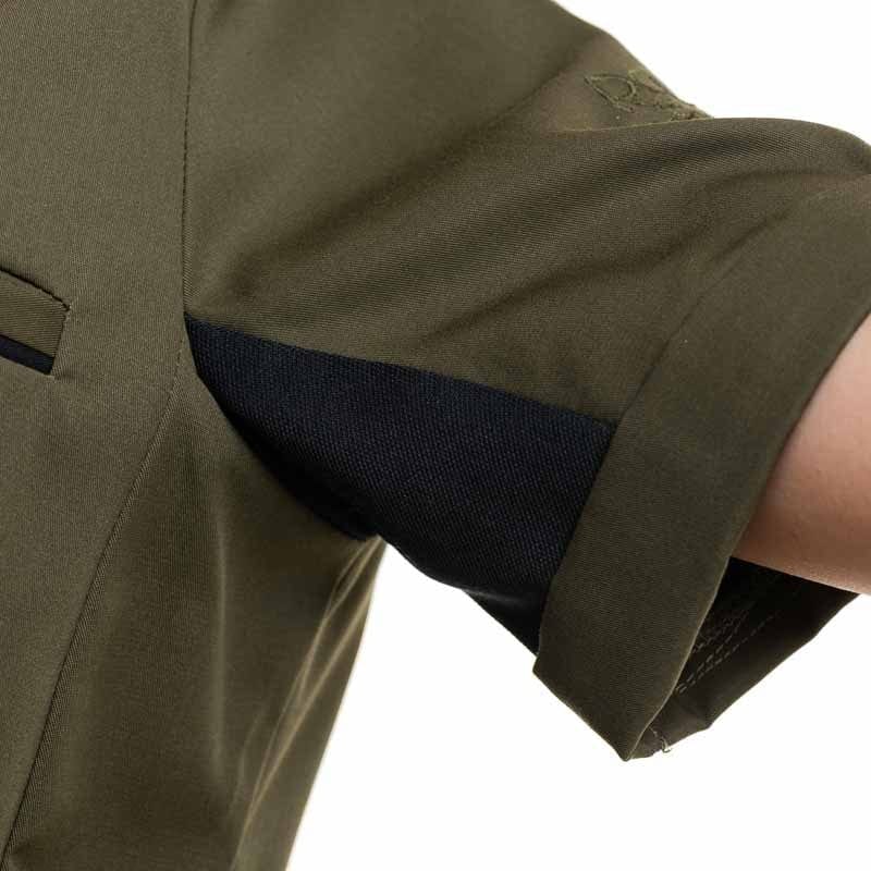 Short Sleeve Kitchen Coat ESCALE Olive/Black - ROBUR -  by Robur | MANELLI``