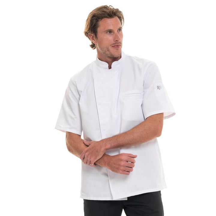 Short Sleeve White Kitchen Coat - ENERGY- ROBUR -  by Robur | MANELLI``