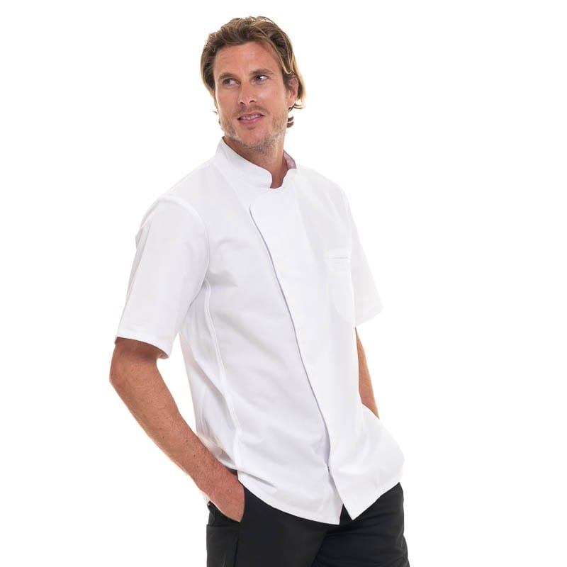 Short Sleeve White Kitchen Coat - ENERGY- ROBUR -  by Robur | MANELLI``