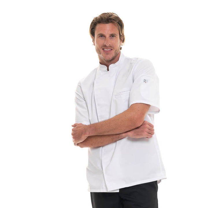 Short Sleeve White Kitchen Coat - ENERGY- ROBUR -  by Robur | MANELLI``