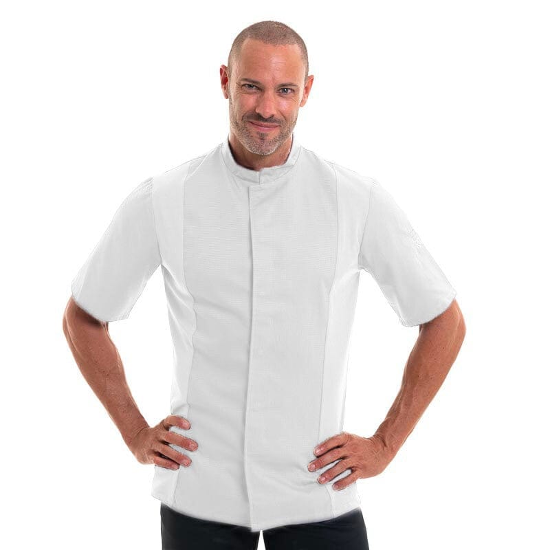 Short Sleeve White Kitchen Coat - Siaka - ROBUR -  by Robur | MANELLI``