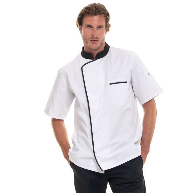 Short Sleeve White Mocha Chef's Coat Energy - ROBUR -  by Robur | MANELLI``