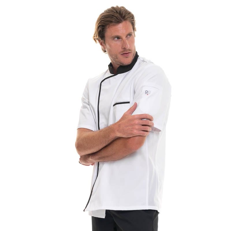 Short Sleeve White Mocha Chef's Coat Energy - ROBUR -  by Robur | MANELLI``