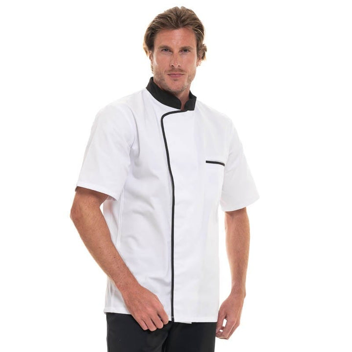 Short Sleeve White Mocha Chef's Coat Energy - ROBUR -  by Robur | MANELLI``