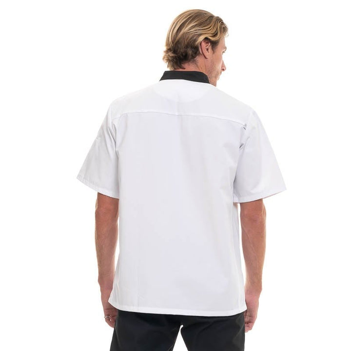 Short Sleeve White Mocha Chef's Coat Energy - ROBUR -  by Robur | MANELLI``