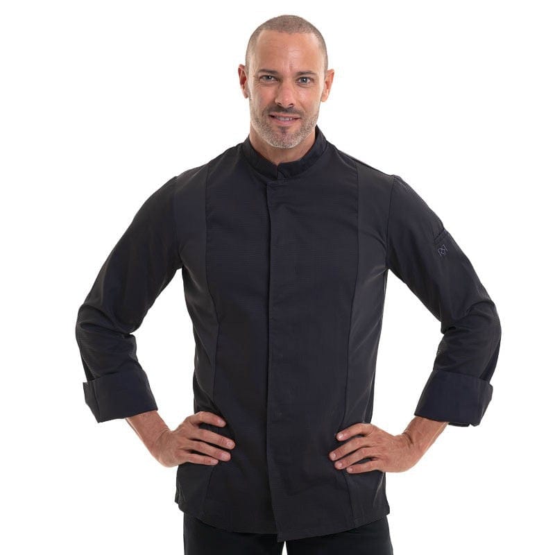 Breathable Black Long Sleeve Kitchen Coat Siaka - Robur -  by Robur | MANELLI``