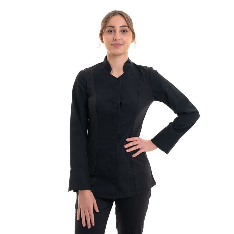 Women's Black Long Sleeve Kitchen Coat - ABELLA - ROBUR -  by Robur | MANELLI``