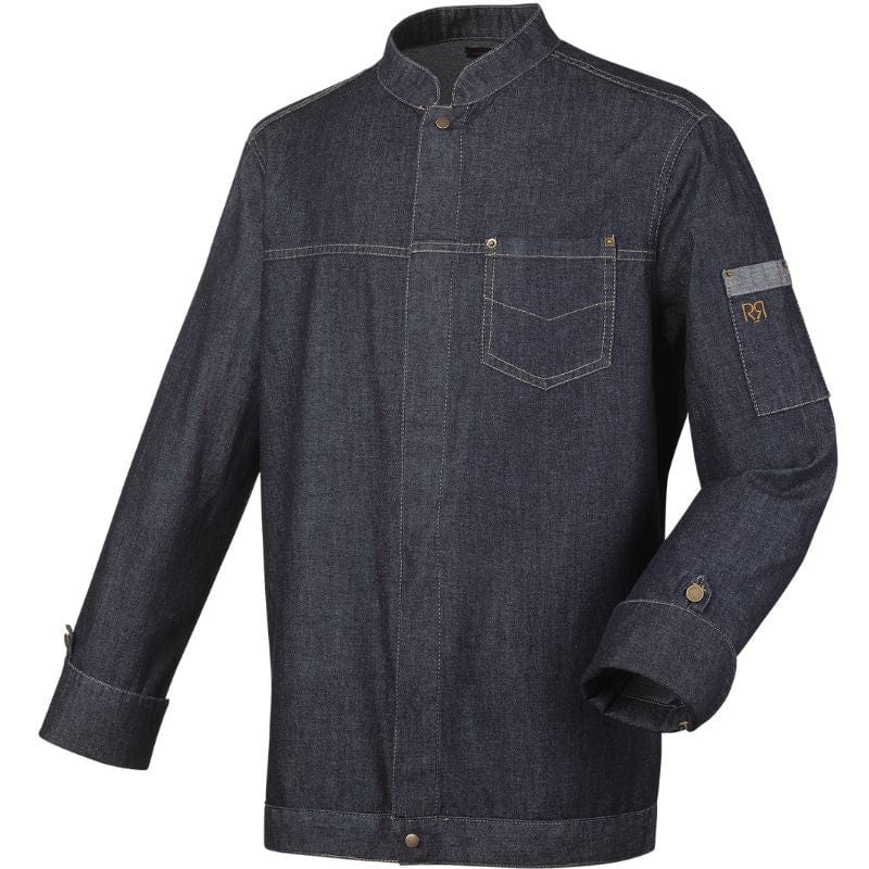 Men's Long Sleeve Kitchen Coat Harper Raw Denim - ROBUR -  by Robur | MANELLI``