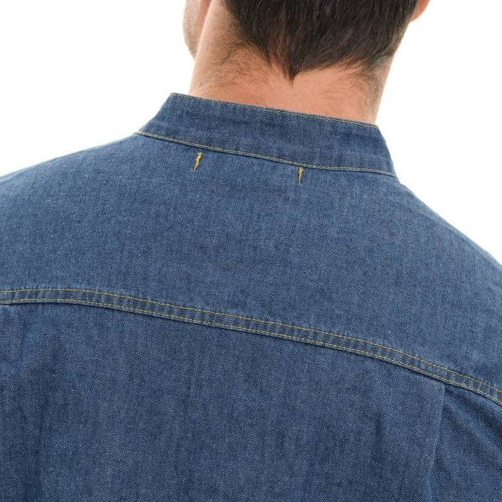 Men's Washed Denim Long Sleeve Kitchen Coat Harper - ROBUR -  by Robur | MANELLI``