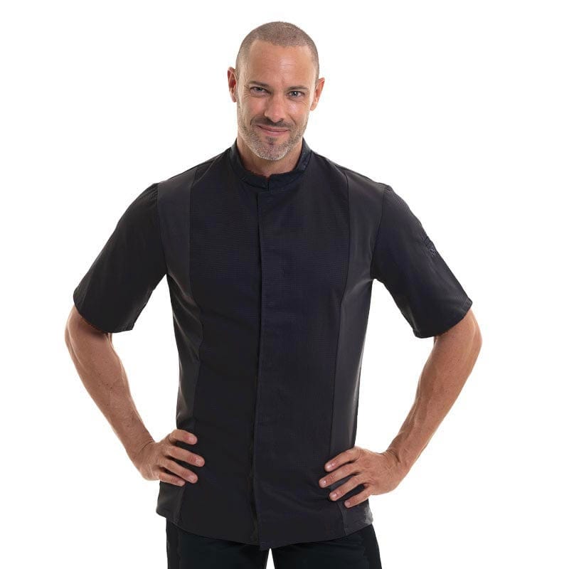 Black Short Sleeve Siaka Breathable Kitchen Coat - ROBUR -  by Robur | MANELLI``