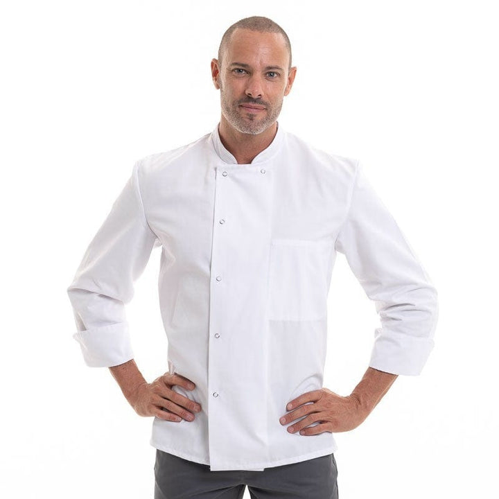 White Short Sleeve Chef Coat Madras - ROBUR -  by Robur | MANELLI``