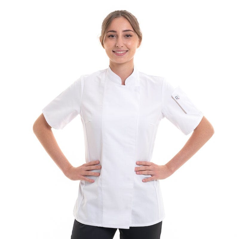 Unera White Chef Coat with Short Sleeve - ROBUR -  by Robur | MANELLI``