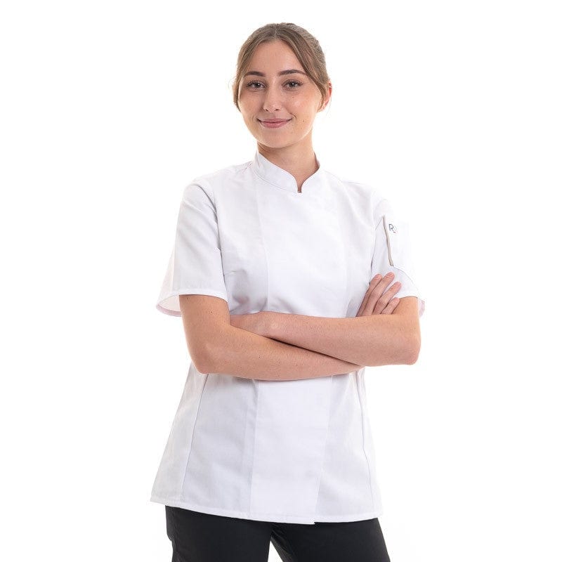 Unera White Chef Coat with Short Sleeve - ROBUR -  by Robur | MANELLI``