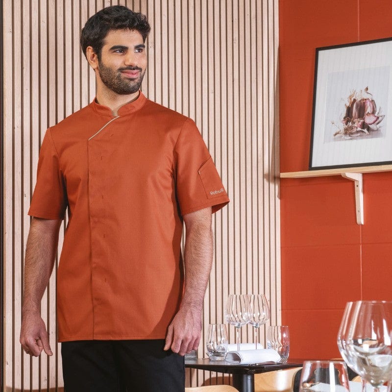 Unisex Terracotta Short Sleeve Chef's Coat Harti - ROBUR -  by Robur | MANELLI``