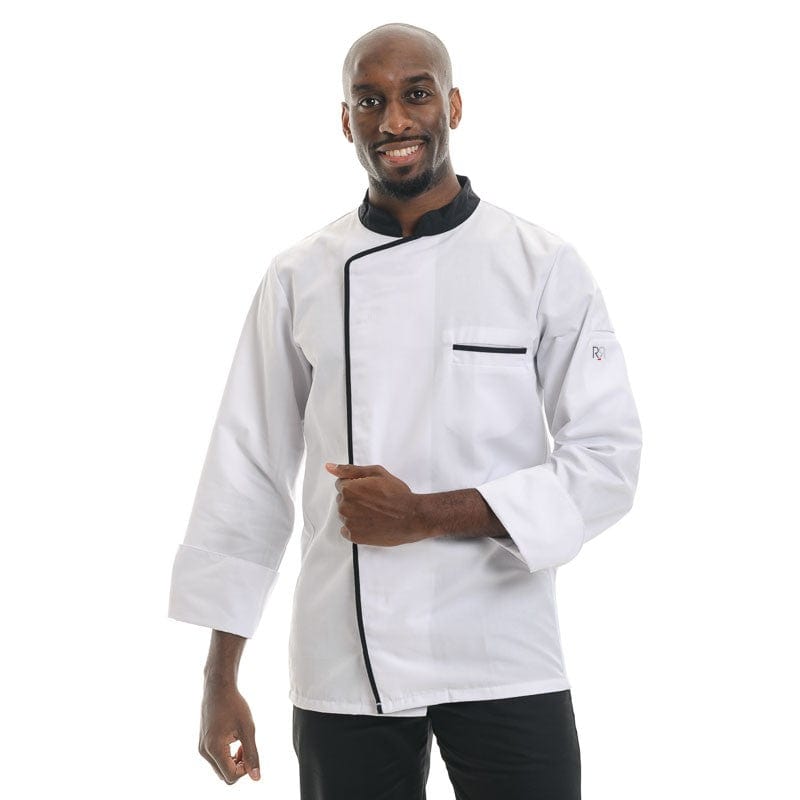 White and Black Long Sleeve Chef Coat Energy - ROBUR -  by Robur | MANELLI``