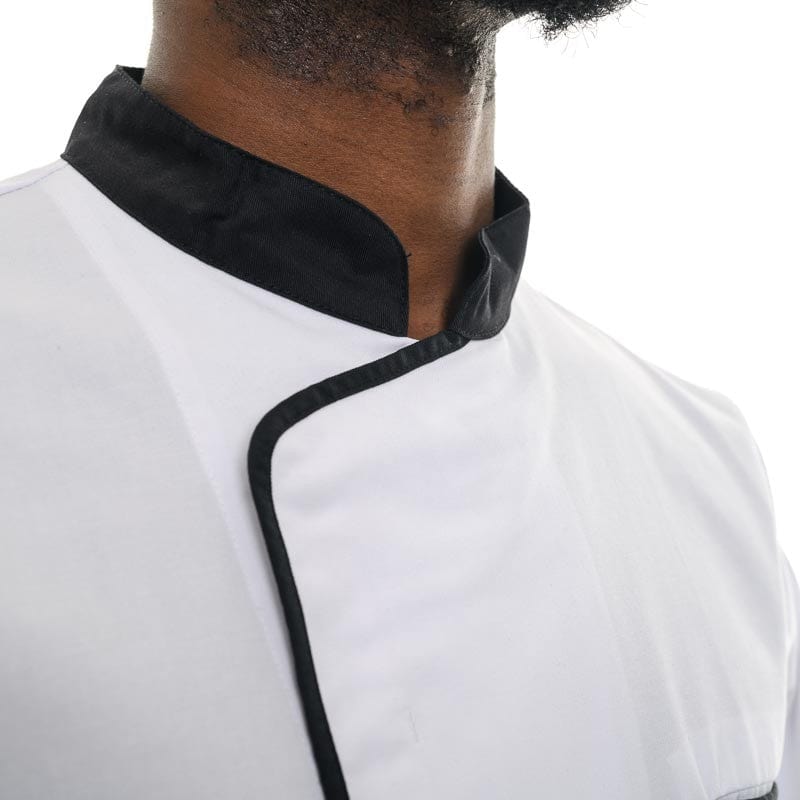 White and Black Long Sleeve Chef Coat Energy - ROBUR -  by Robur | MANELLI``