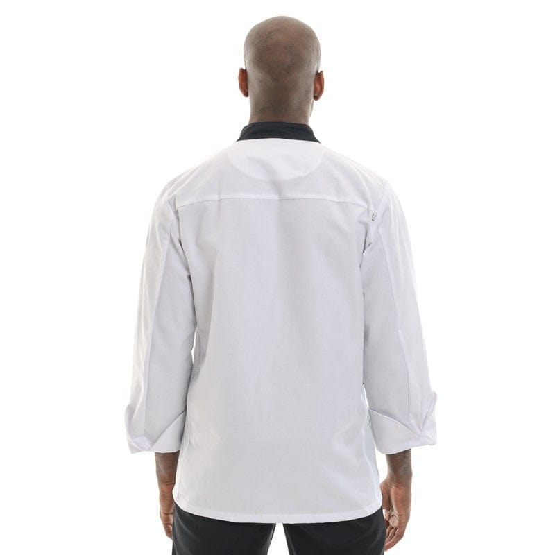 White and Black Long Sleeve Chef Coat Energy - ROBUR -  by Robur | MANELLI``