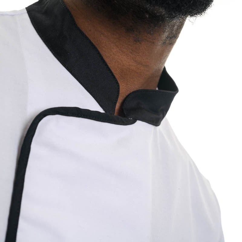 White and Black Short Sleeve Kitchen Coat Energy - ROBUR -  by Robur | MANELLI``