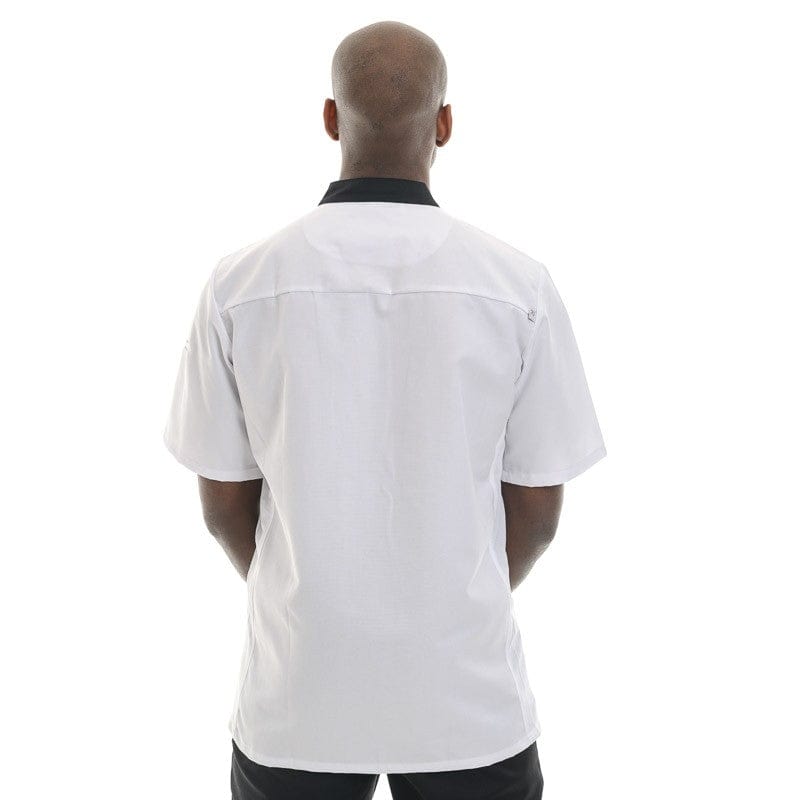 White and Black Short Sleeve Kitchen Coat Energy - ROBUR -  by Robur | MANELLI``