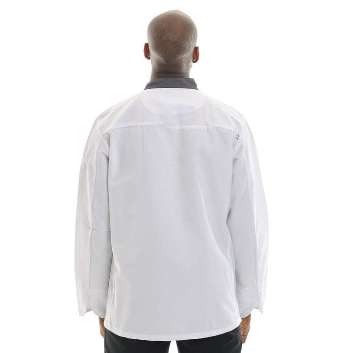 White Anthracite Long Sleeve Chef Coat Energy - ROBUR -  by Robur | MANELLI``