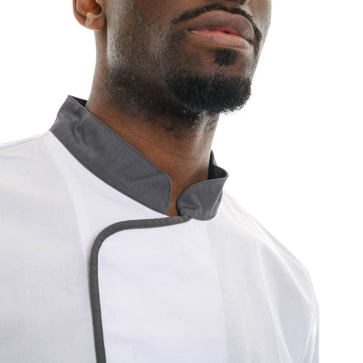 White Anthracite Long Sleeve Chef Coat Energy - ROBUR -  by Robur | MANELLI``